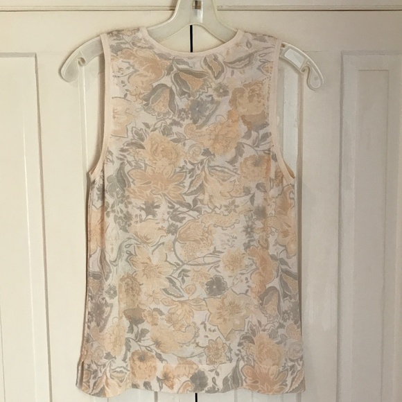 LORO PIANA FLORAL CASHMERE/SILK CARDIGAN TANK TWIN SET - Picture 7 of 11